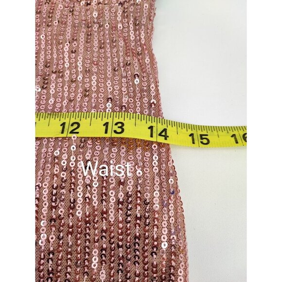Lulus Party in Style Sequin Sleeveless Mini Lined Light Pink V Neck Dress Size M - Picture 7 of 11